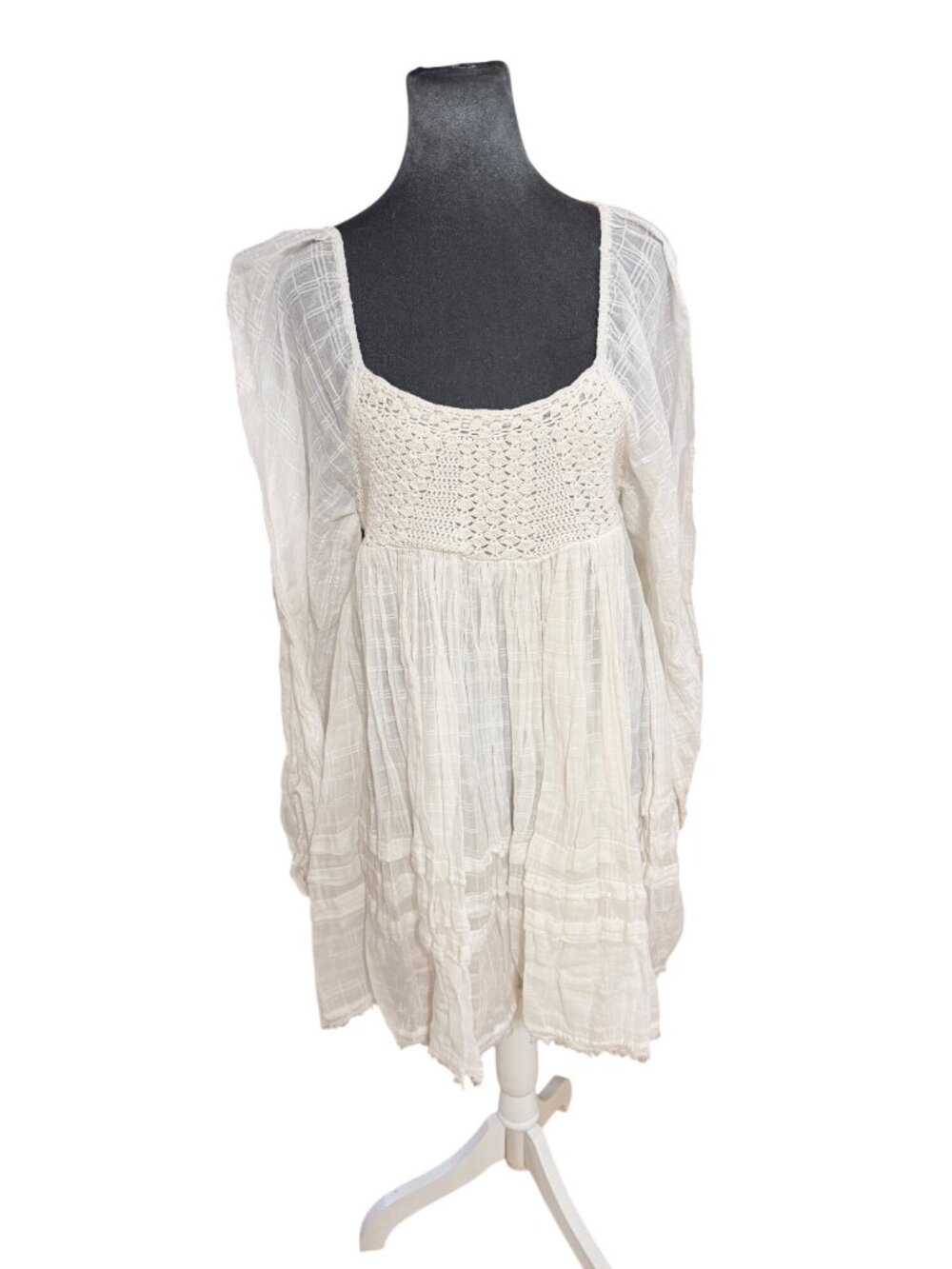 Free People Boho Long Sleeve Mini Dress Size M - Picture 2 of 8